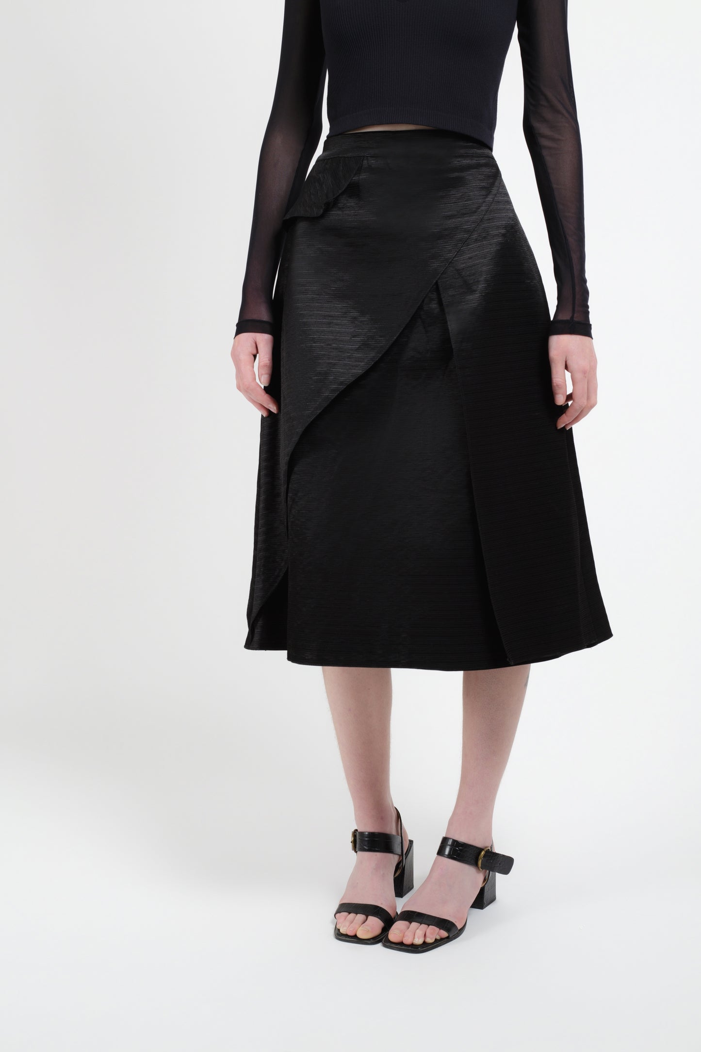 Black polyester skirt